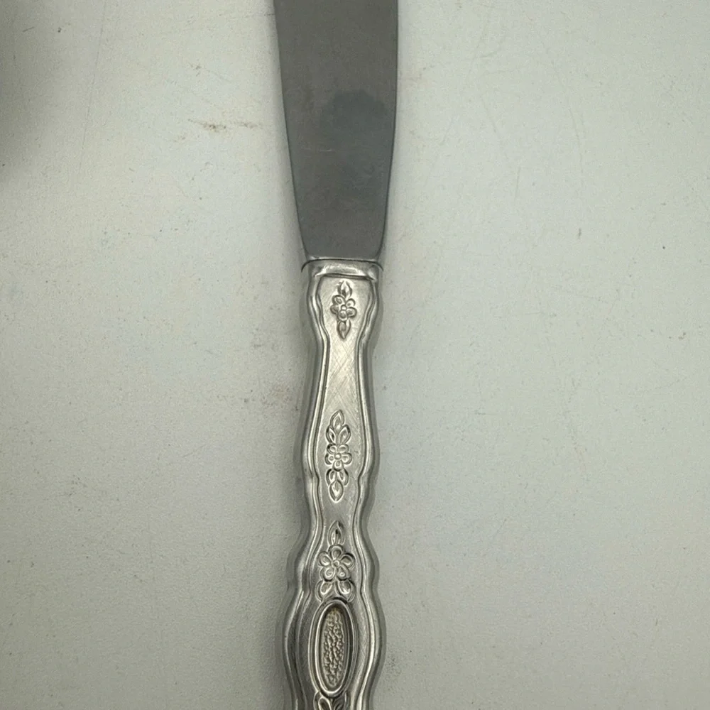 Oneida Community FANTASY Serving Fork & Butter Knife pierced Burnished Stainless